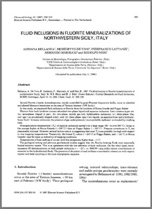 Fluid inclusions in fluorite mineralizations of N-W Sicily